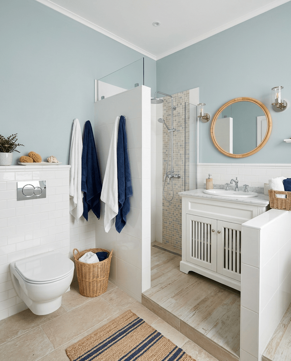 Design interior în stil Coastal / Hamptons — Baie de GenRoom AI