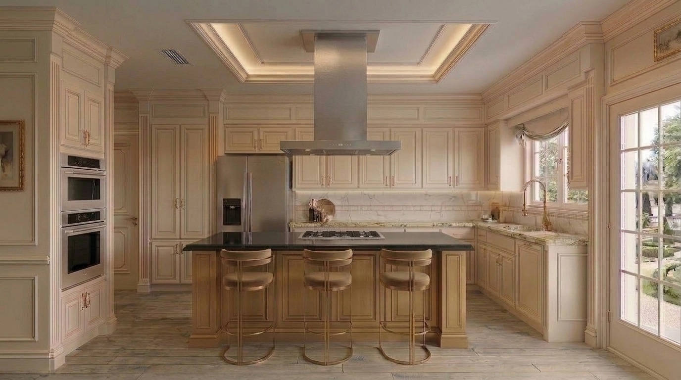 Interior design in Neoclassic style — Kitchen by GenRoom AI