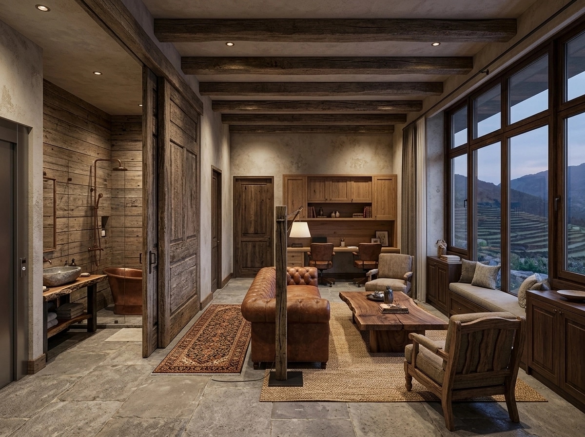 Rustic Living Room design — interior photo by GenRoom AI