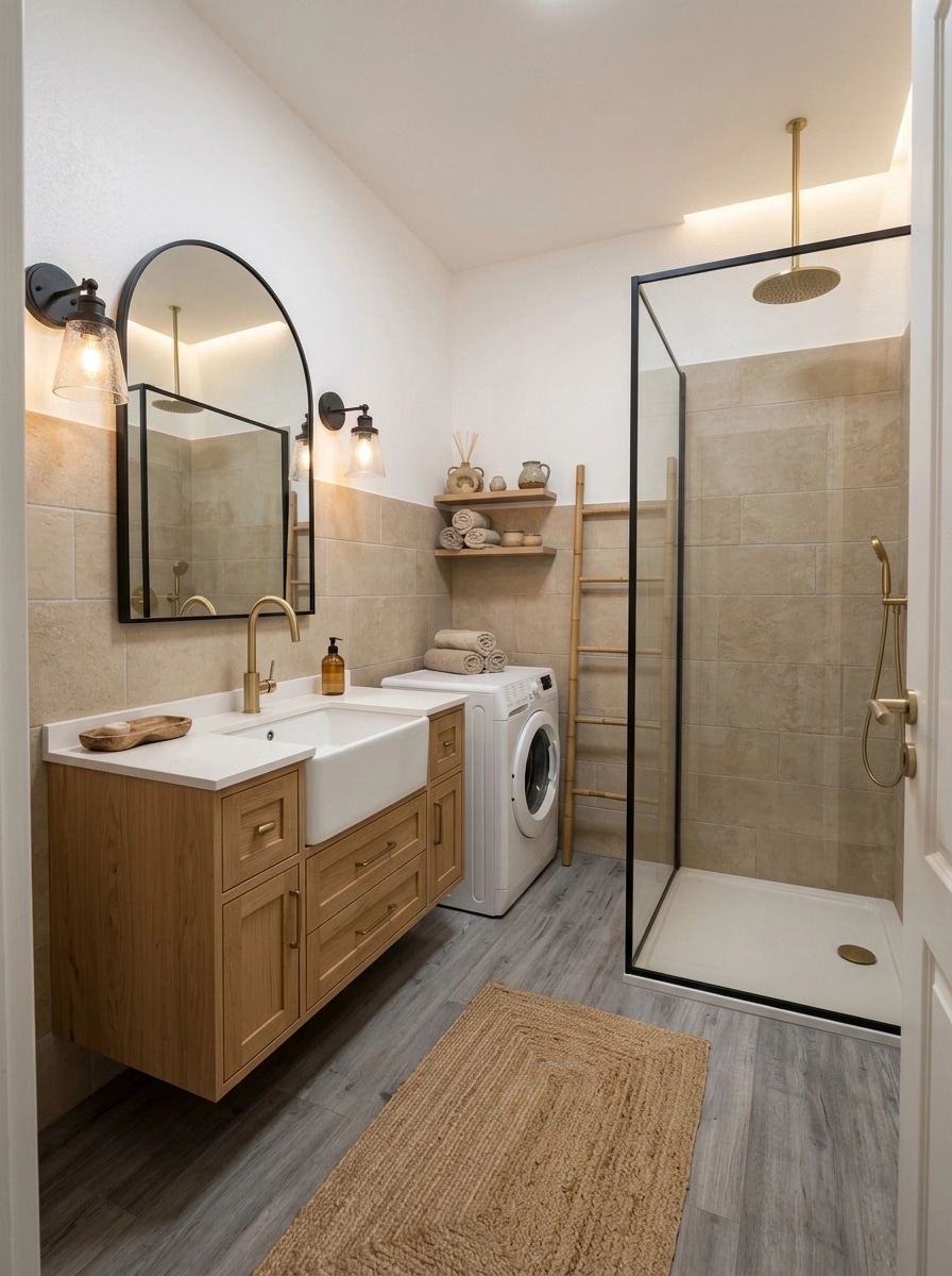 Modern Farmhouse Bathroom design — interior photo by GenRoom AI