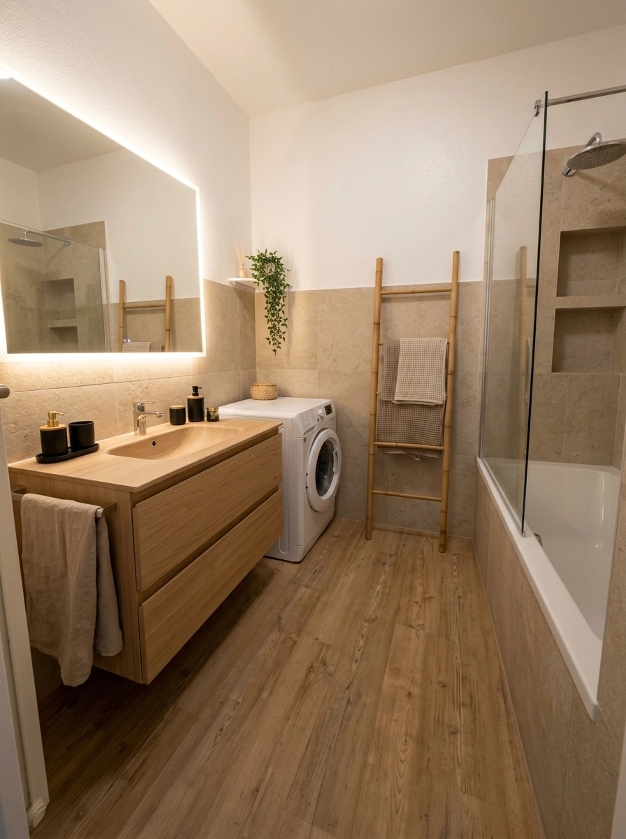 Bathroom interior in Scandinavian style — photo by GenRoom AI