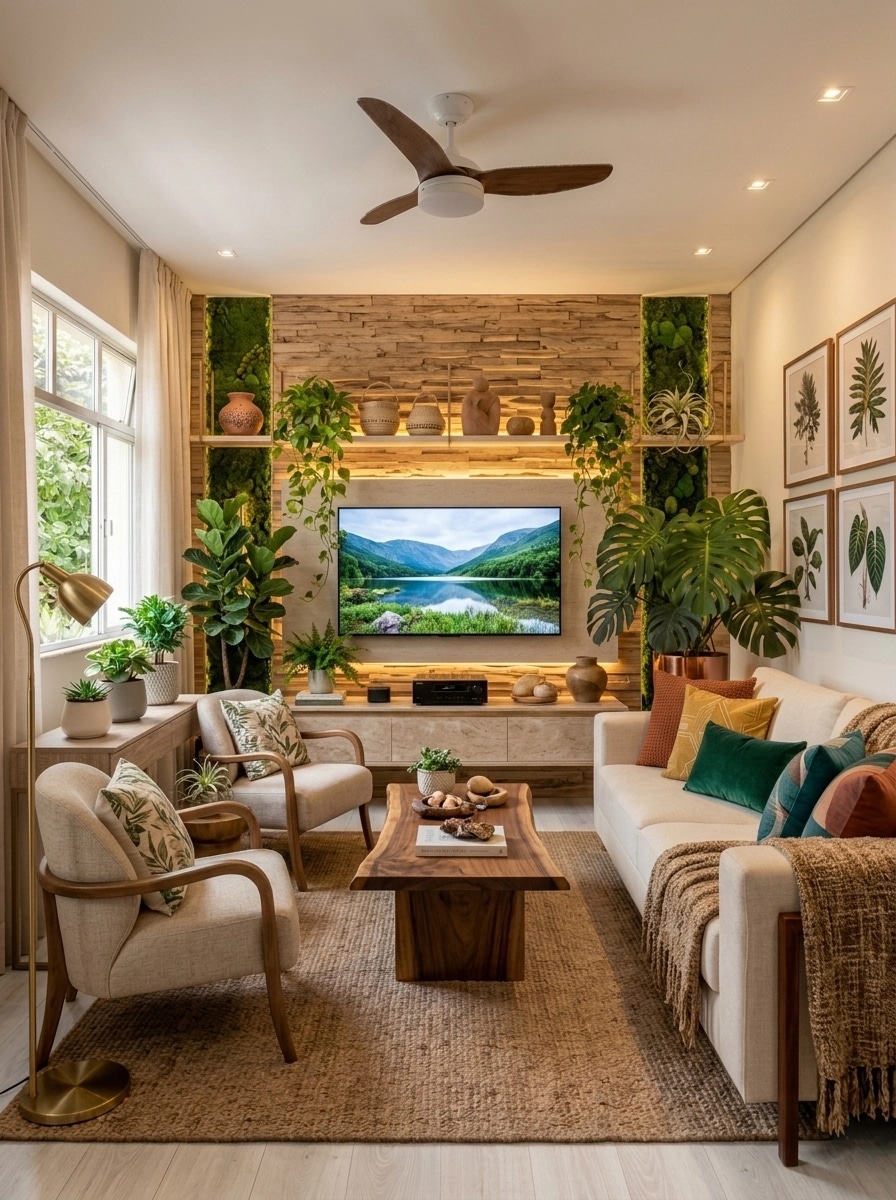Interior design in Biophilic style — Living Room by GenRoom AI