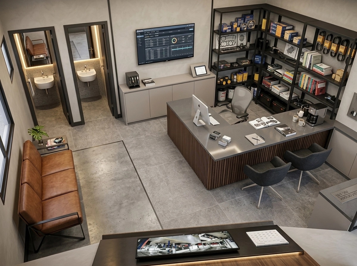 Office interior in Contemporary style — photo by GenRoom AI