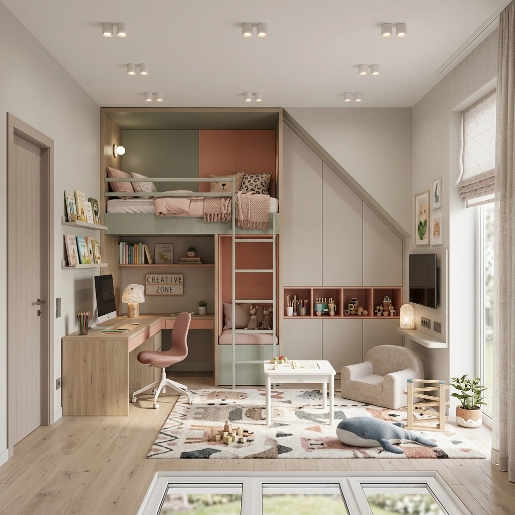 Contemporary Kids Room design — interior photo by GenRoom AI