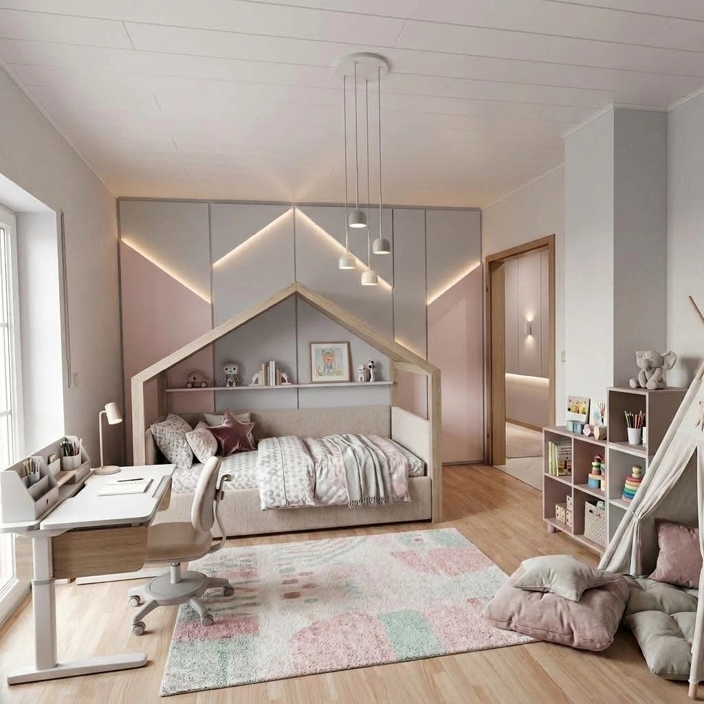 Contemporary Kids Room design — interior photo by GenRoom AI