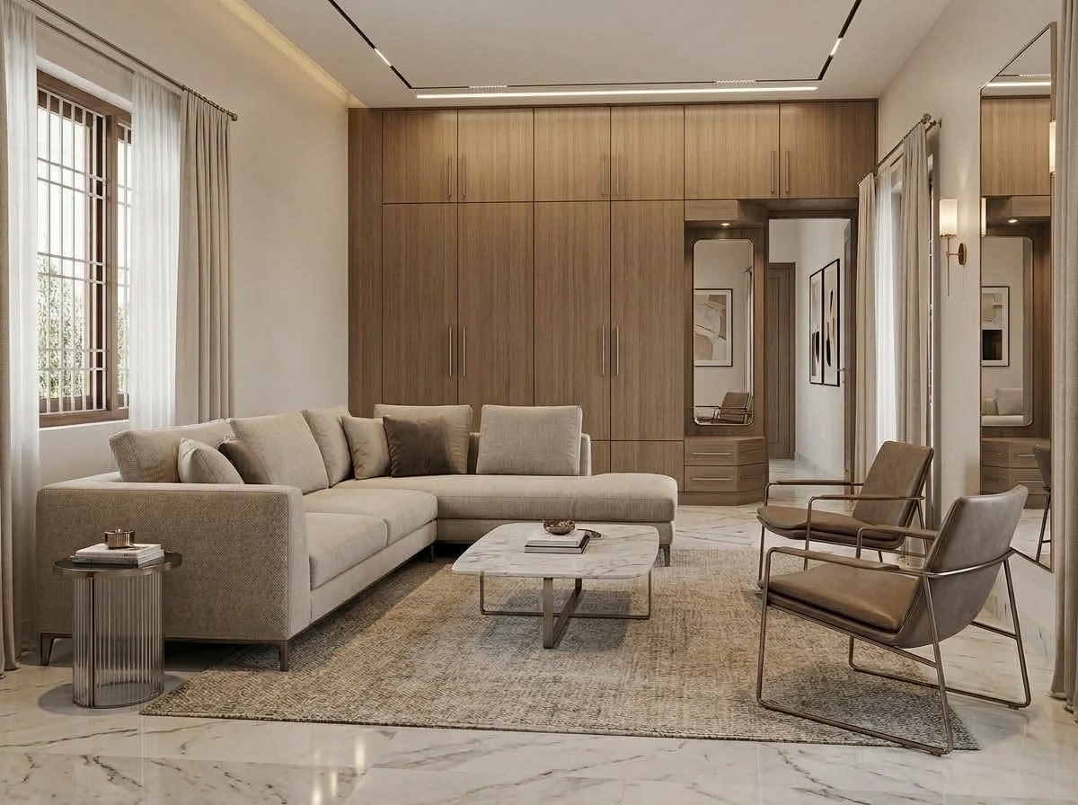 Innenraumdesign im Contemporary-Stil — Wohnzimmer von GenRoom AI