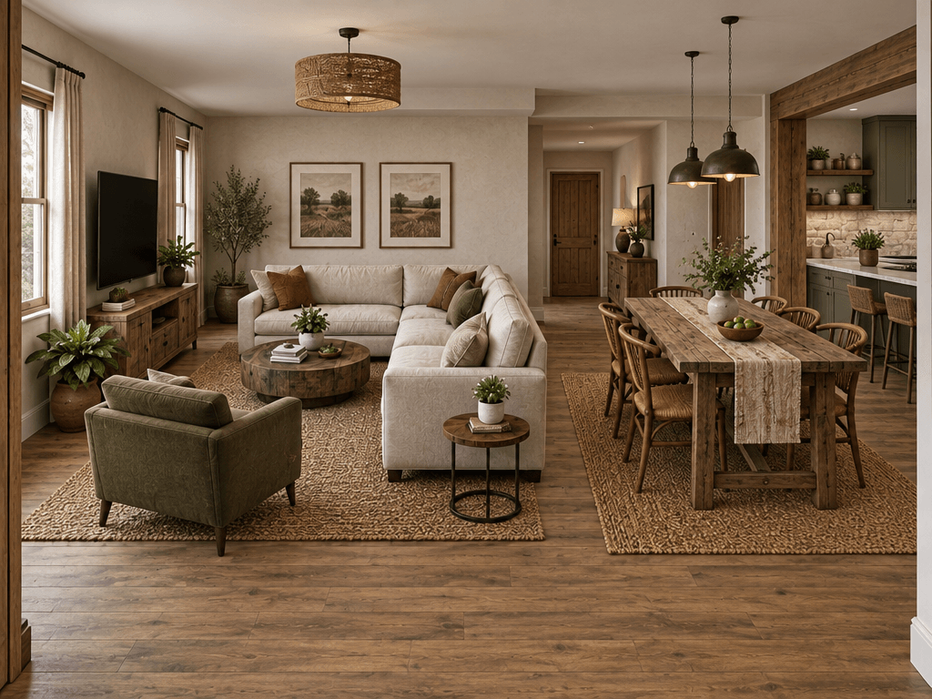 Design d'intérieur en style Rustic — Salon par GenRoom AI