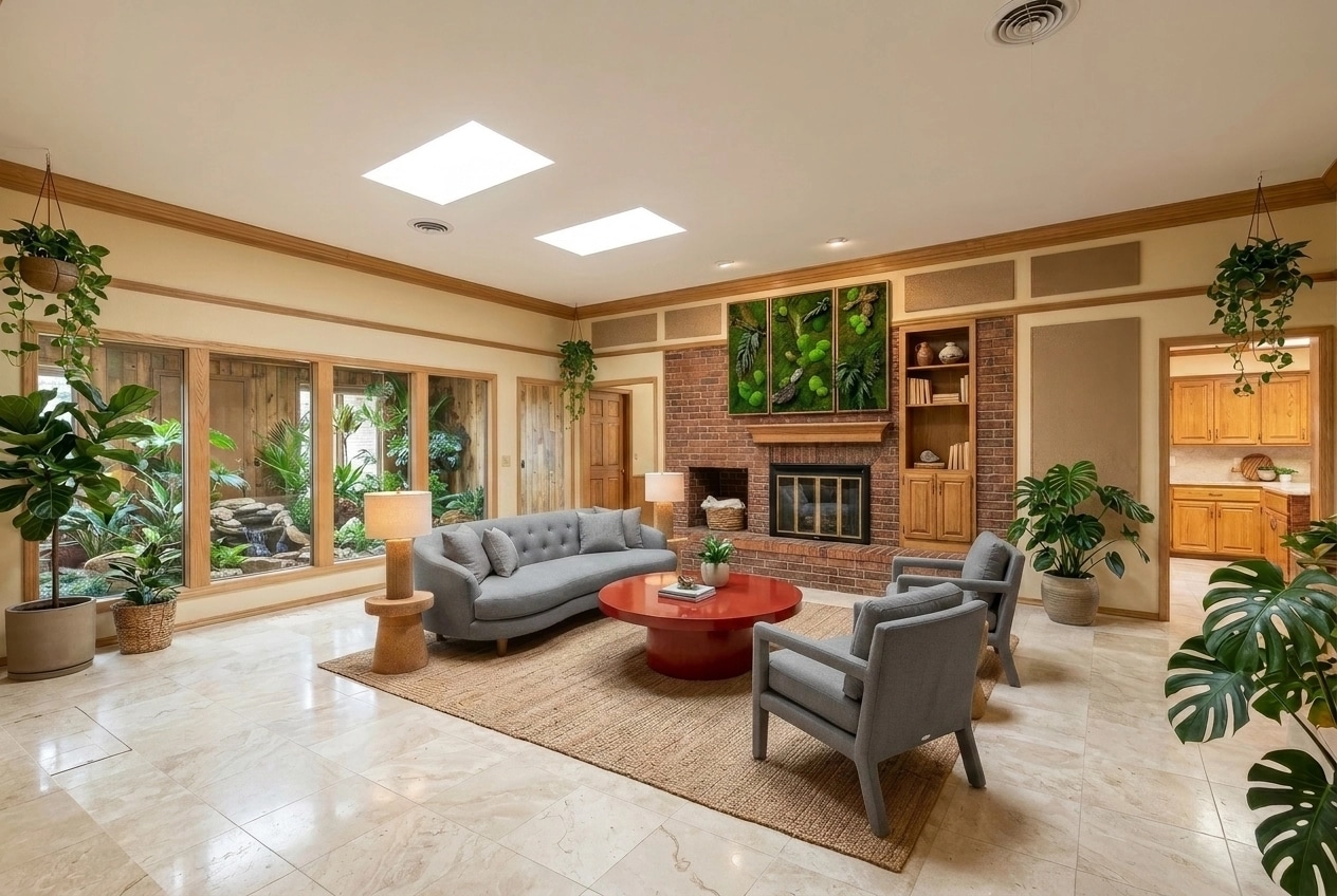Interior design in Biophilic style — Living Room by GenRoom AI