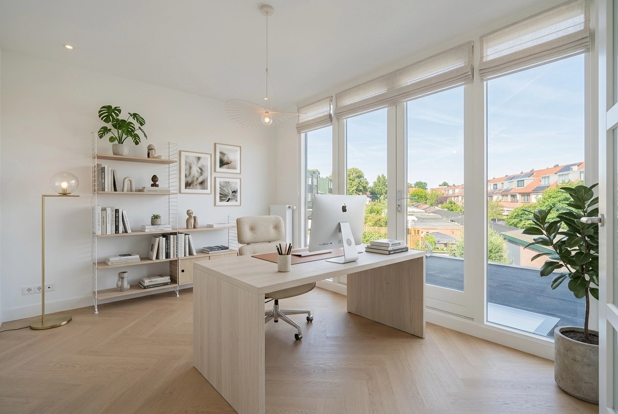 Office interior in Scandinavian style — photo by GenRoom AI
