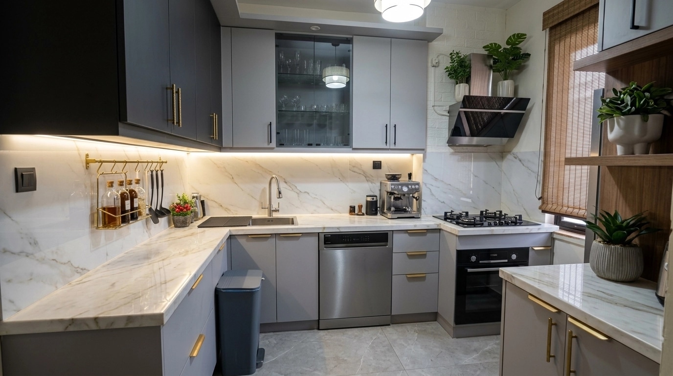 Interior design in Contemporary style — Kitchen by GenRoom AI