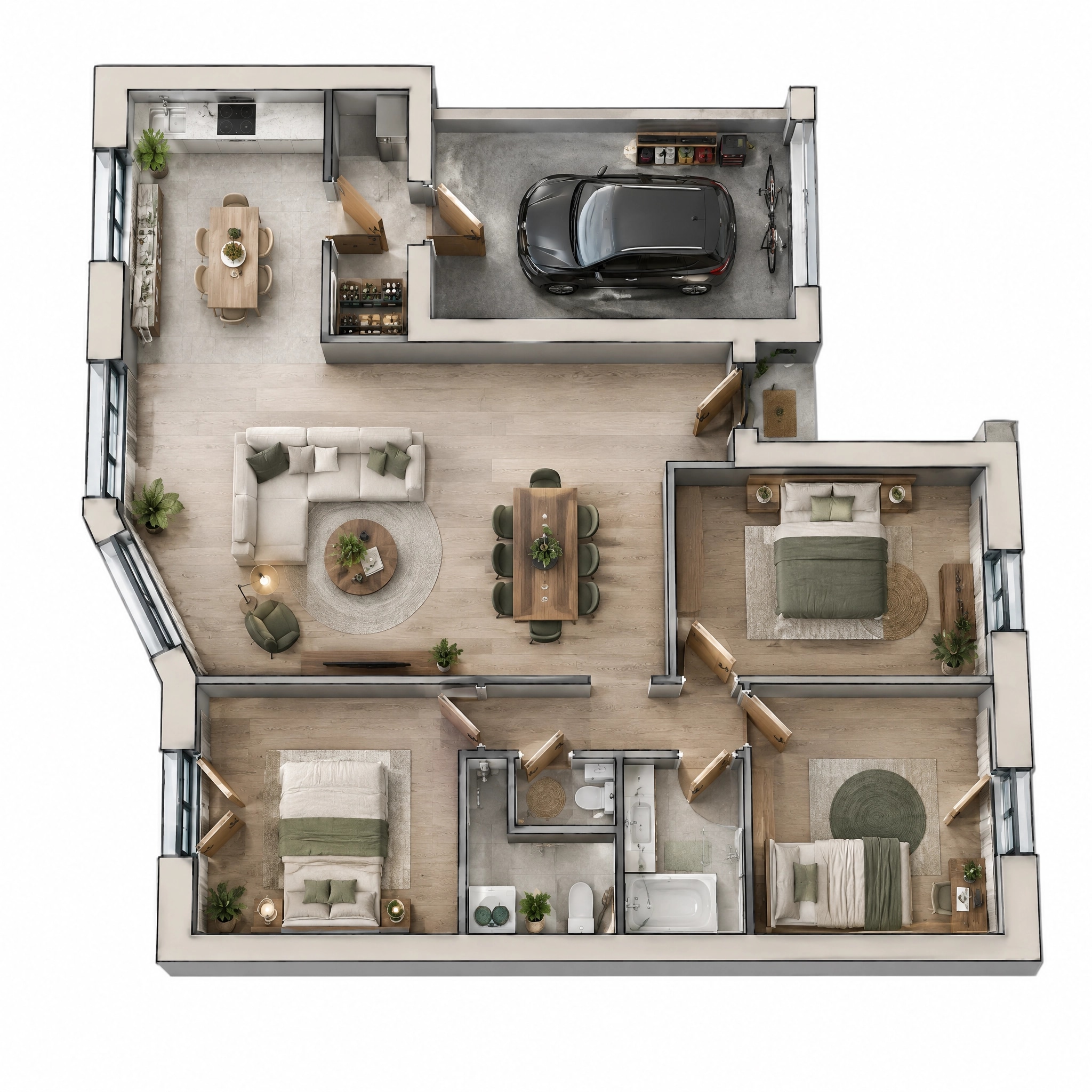 Interior design in Contemporary style — Living Room by GenRoom AI