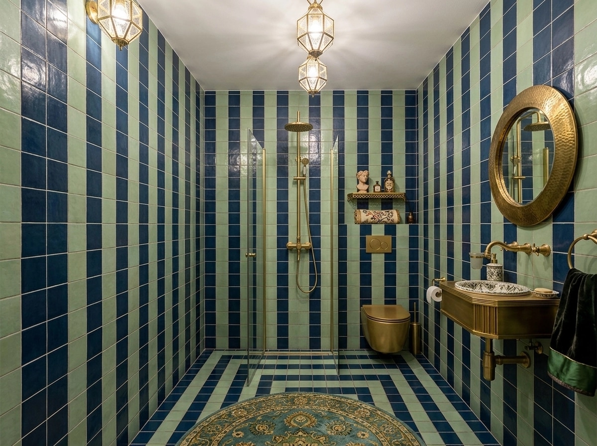 Bathroom interior in Eclectic style — photo by GenRoom AI