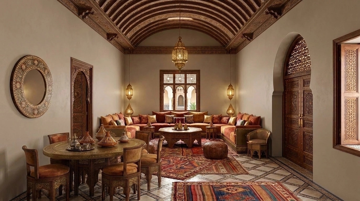 Interior design in Arabian / Moroccan style — Living Room by GenRoom AI