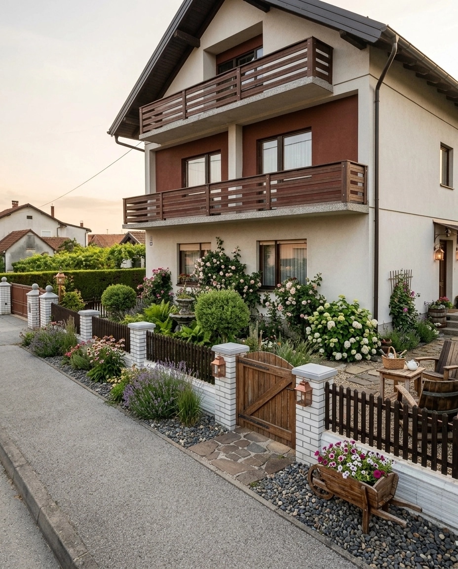 Diseño paisajístico en estilo Country Rustic Garden — Jardín por GenRoom AI