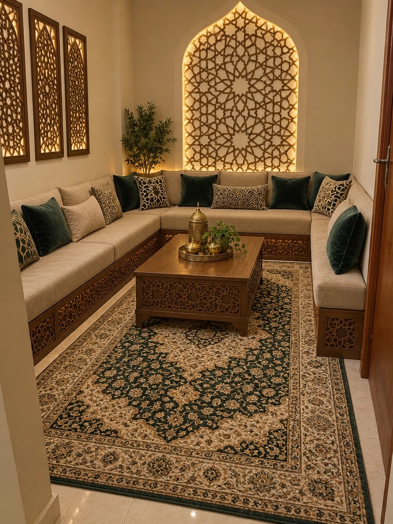 Interior design in Islamic Geometric style — Living Room by GenRoom AI