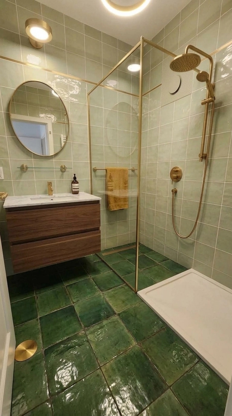 Mid-Century Modern Bathroom design — interior photo by GenRoom AI