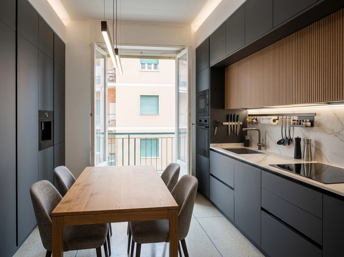 Kitchen interior in Contemporary style — photo by GenRoom AI