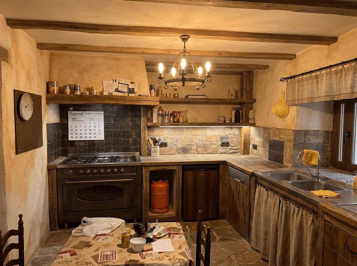 Kitchen interior in Rustic style — photo by GenRoom AI