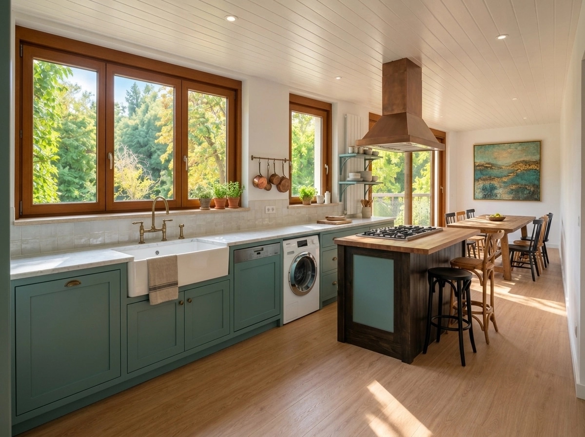 Kitchen interior in Modern Farmhouse style — photo by GenRoom AI