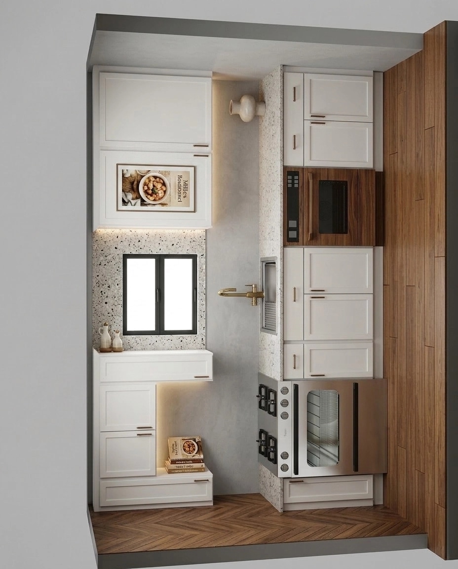 Interior design in Mid-Century Modern style — Kitchen by GenRoom AI