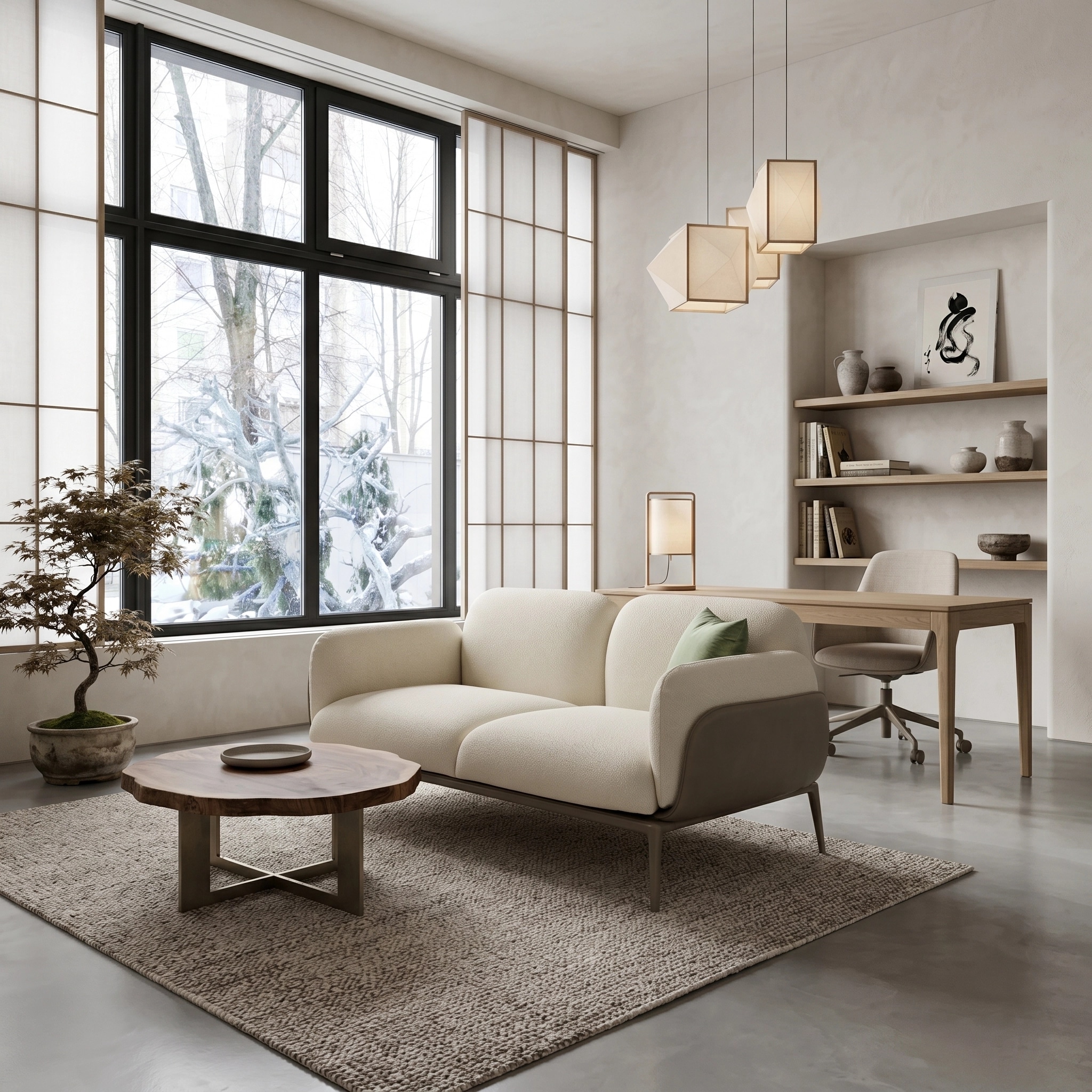 Japandi Office design — interior photo by GenRoom AI