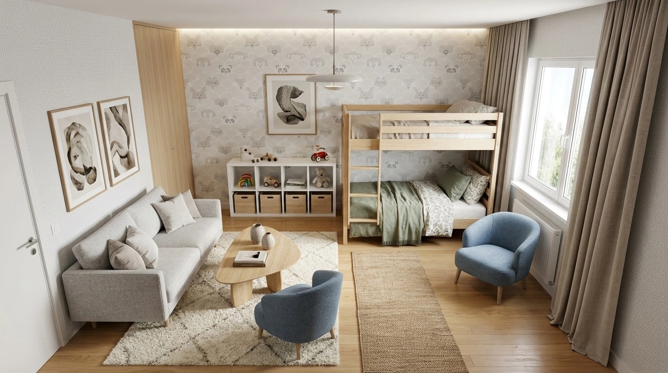 Scandinavian Living Room design — interior photo by GenRoom AI