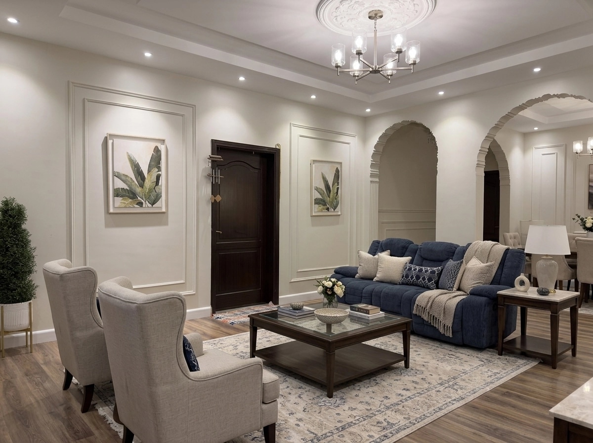 Transitional Living Room design — interior photo by GenRoom AI