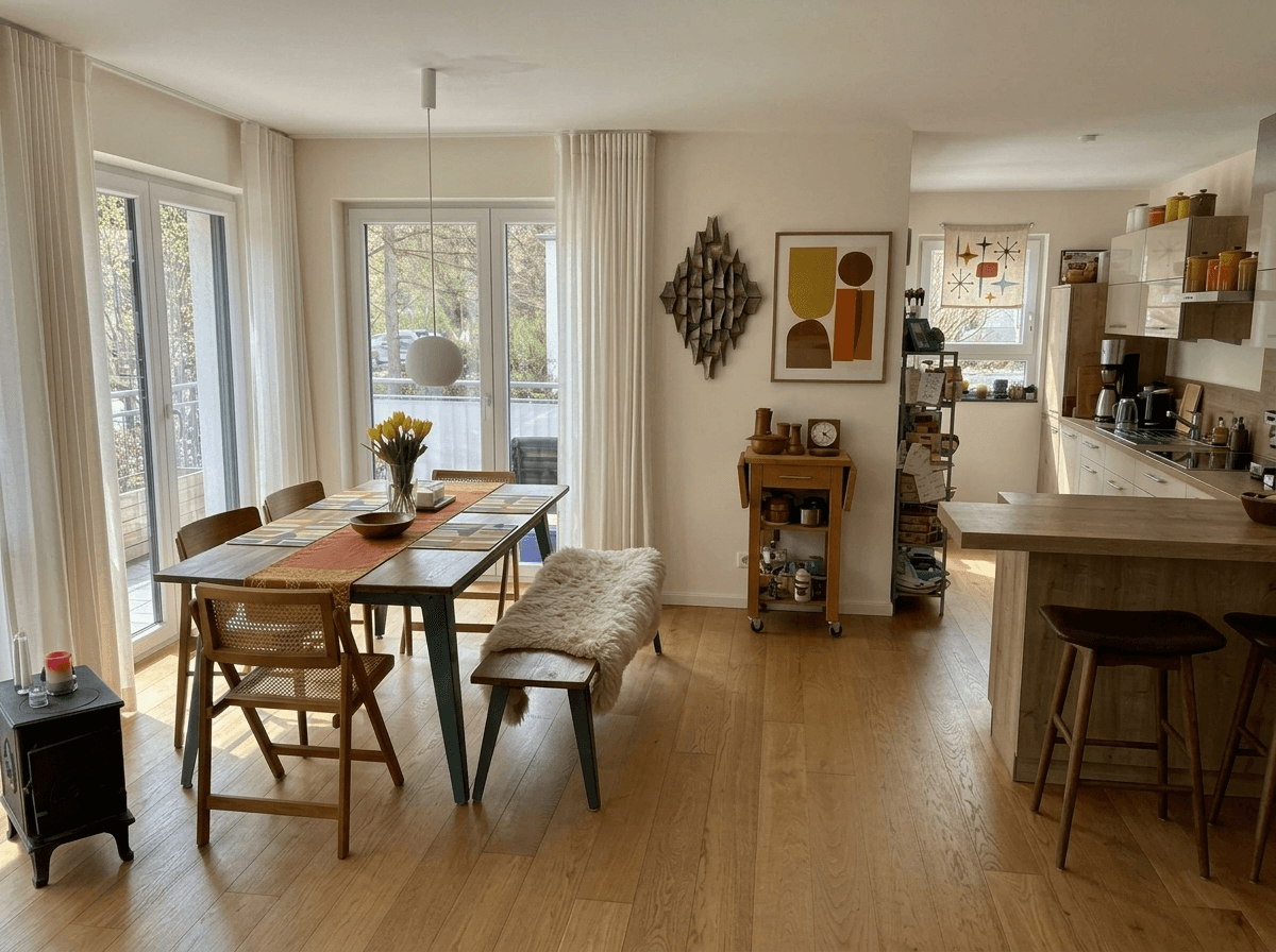 Design d'intérieur en style Mid-Century Modern — dining_room par GenRoom AI