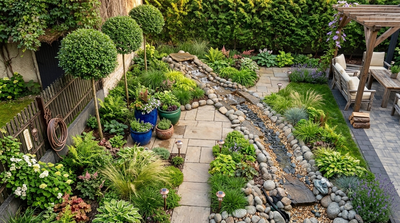 Country Rustic Garden Yard design — yard photo by GenRoom AI