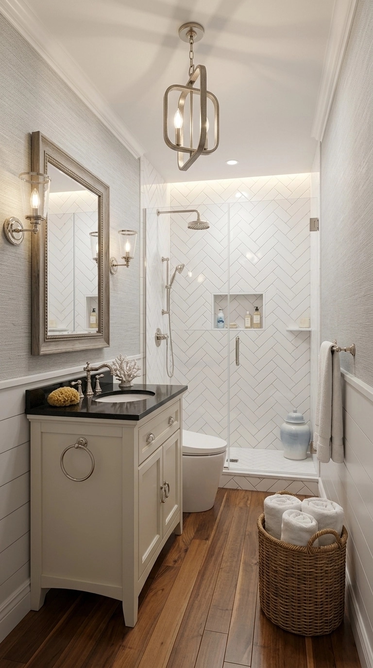 Interior design in Coastal / Hamptons style — Bathroom by GenRoom AI