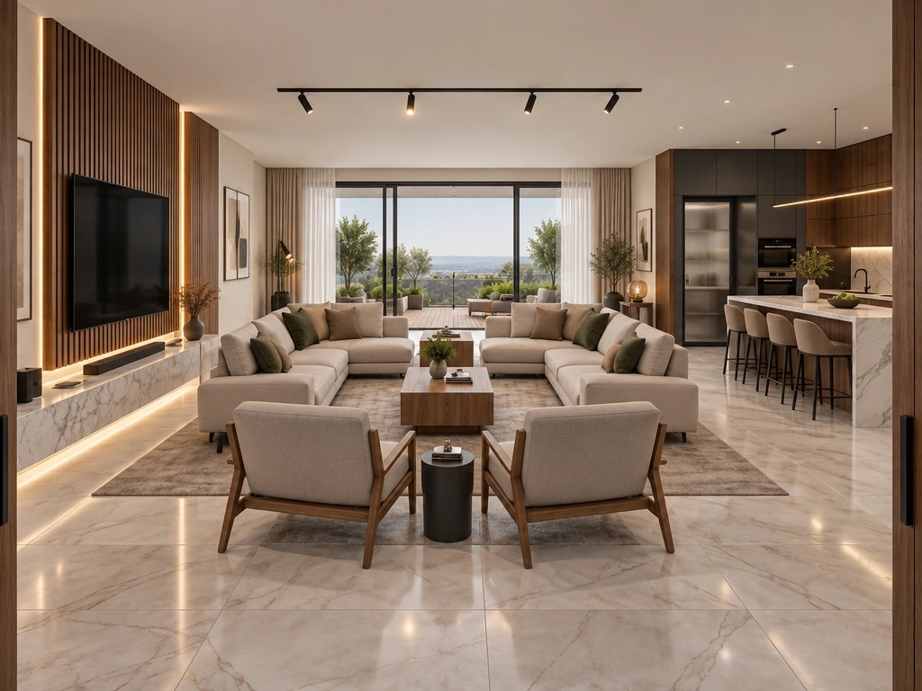 Modern Farmhouse Living Room design — interior photo by GenRoom AI