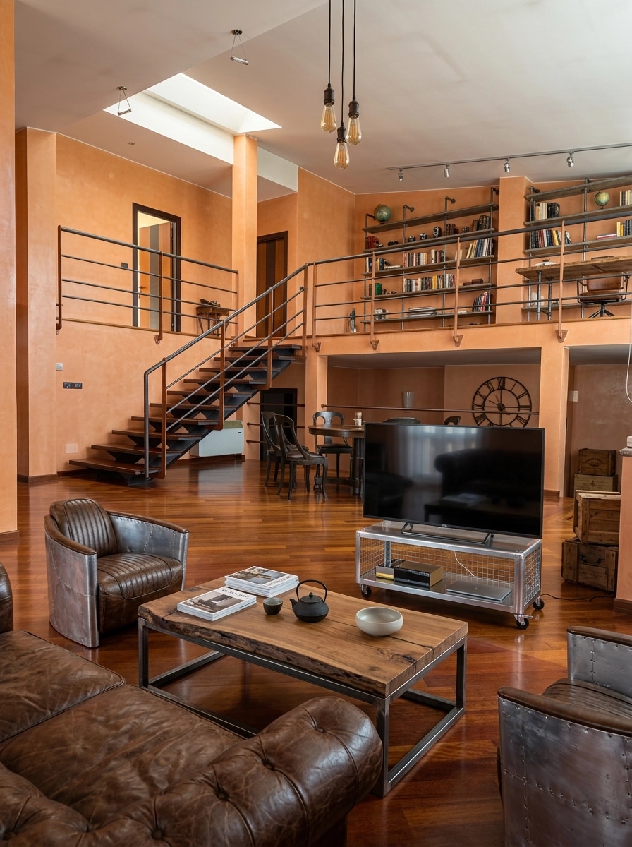 Interior design in Loft / Industrial style — Living Room by GenRoom AI