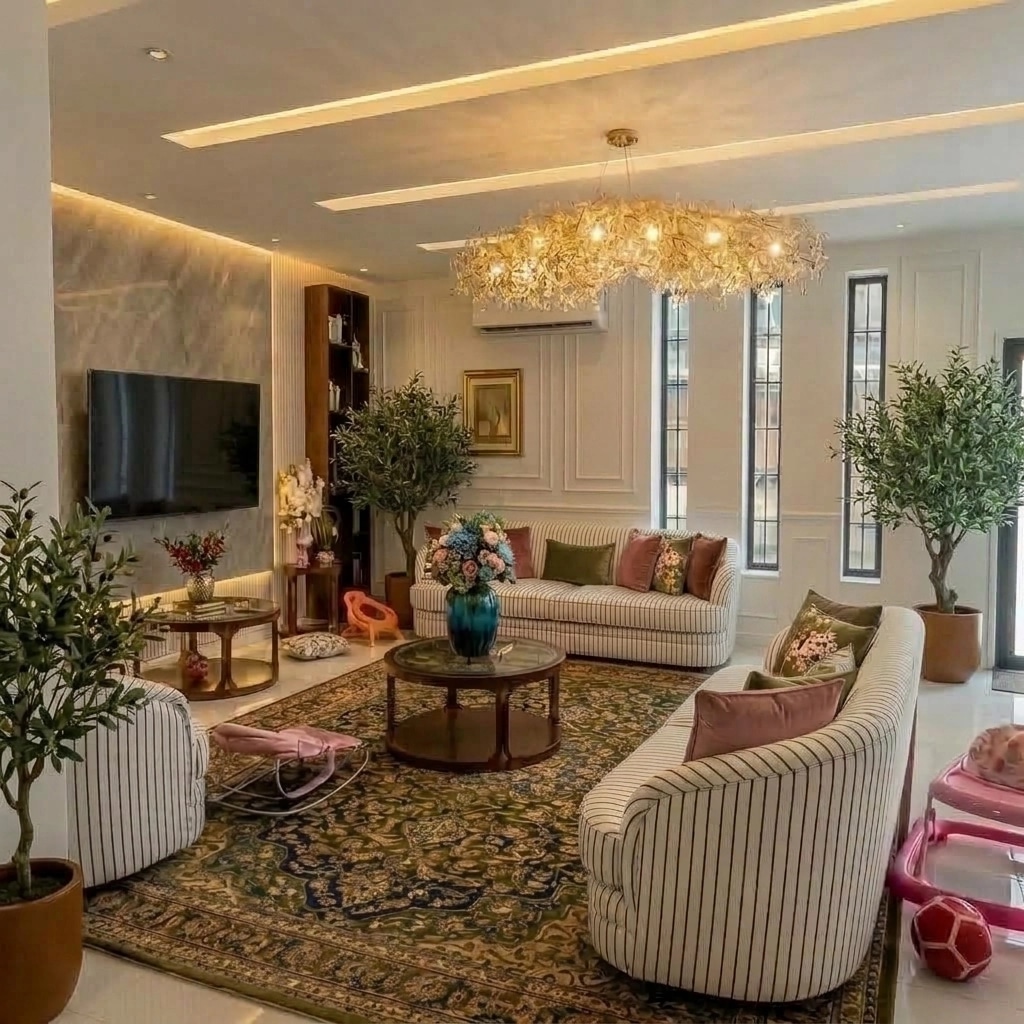 Interior design in Neoclassic style — Living Room by GenRoom AI
