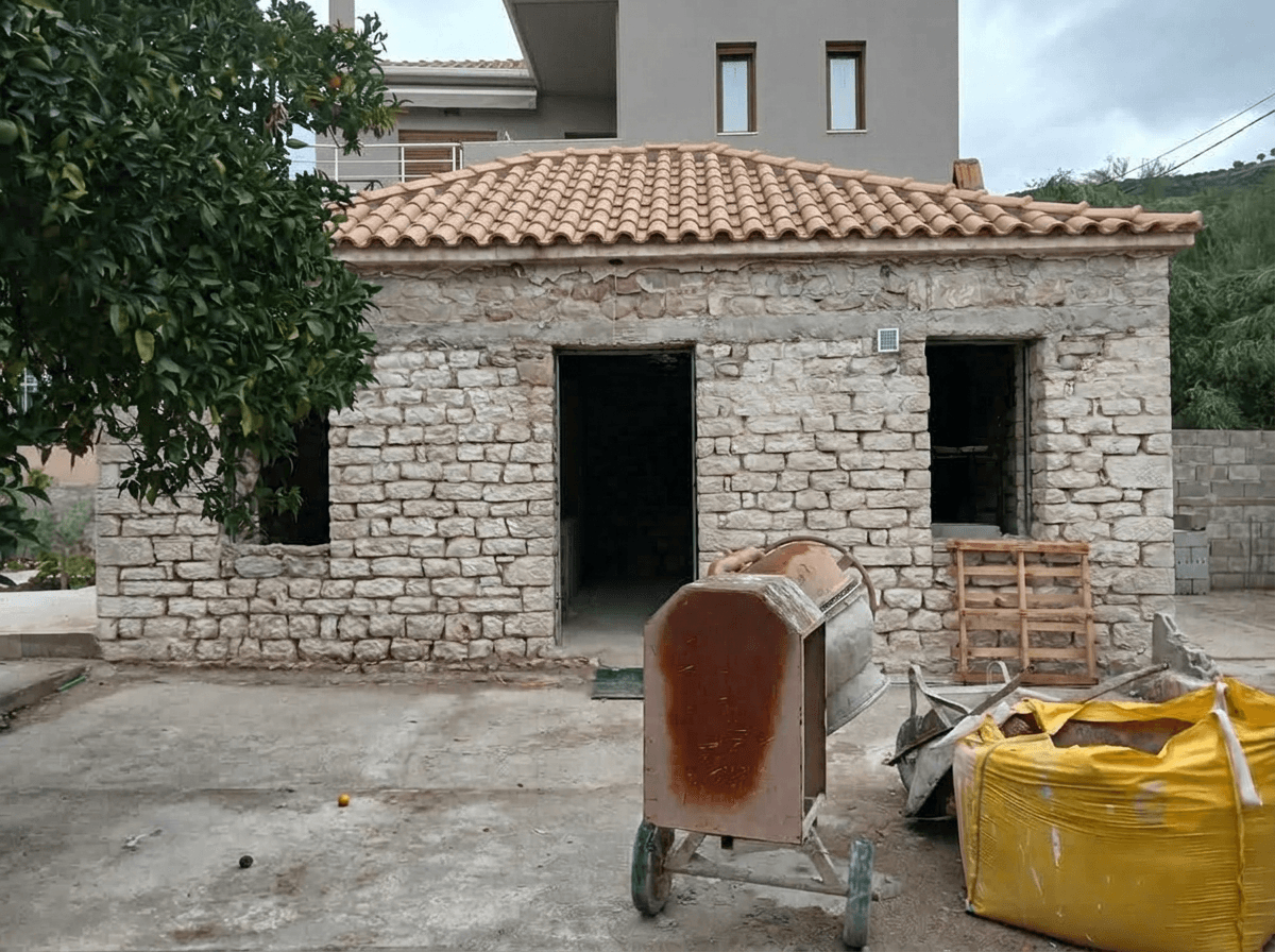 Facade design in Mediterranean Facade style — photo by GenRoom AI