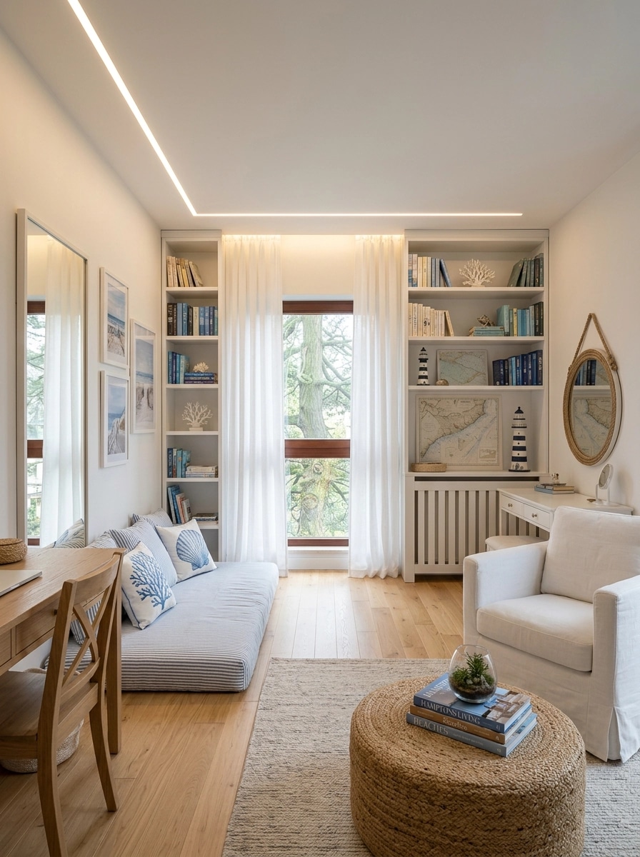 Interior design in Coastal / Hamptons style — Living Room by GenRoom AI