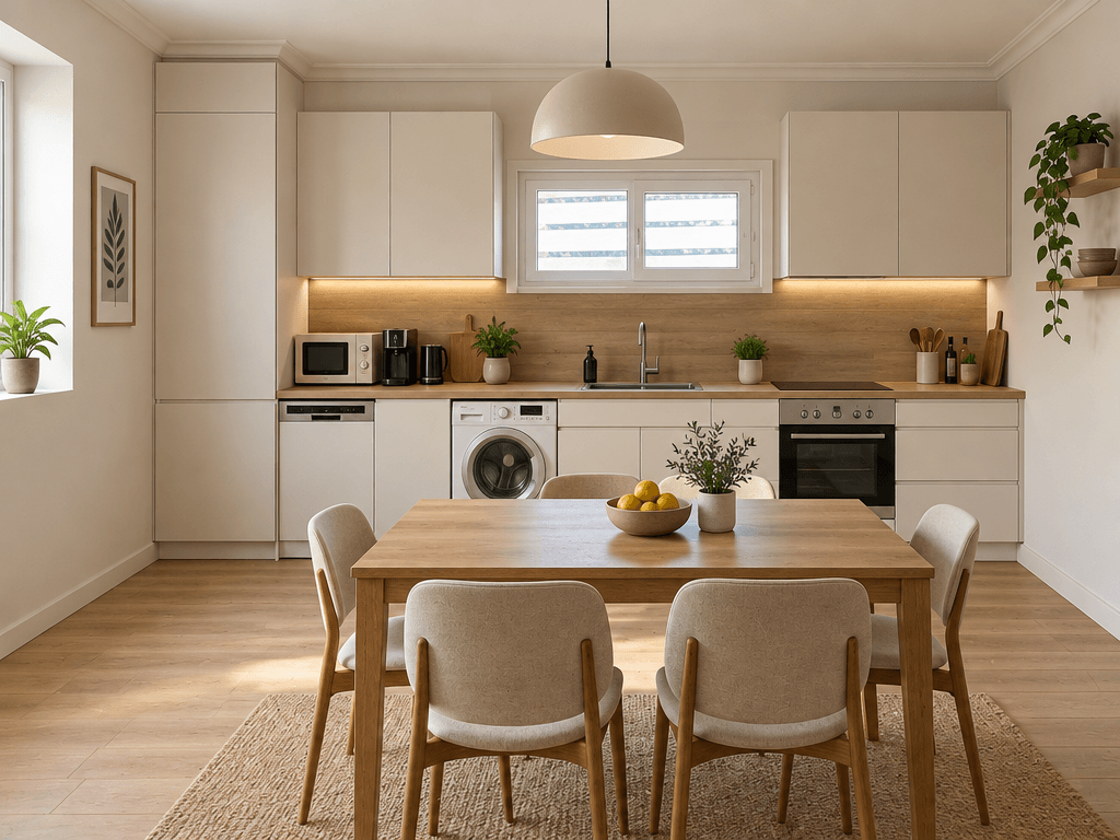 Kitchen interior in Minimalism style — photo by GenRoom AI