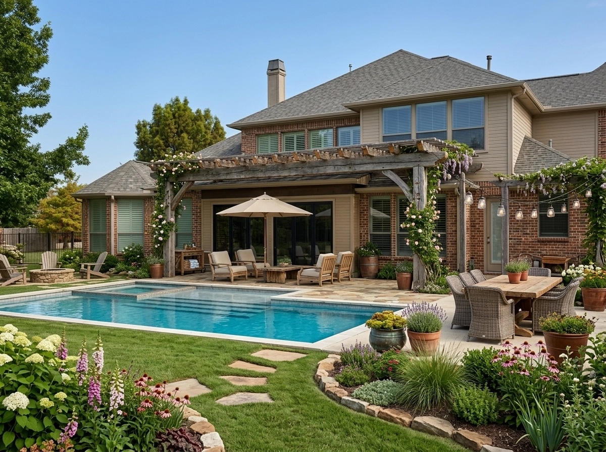 Country Rustic Garden Yard design — yard photo by GenRoom AI