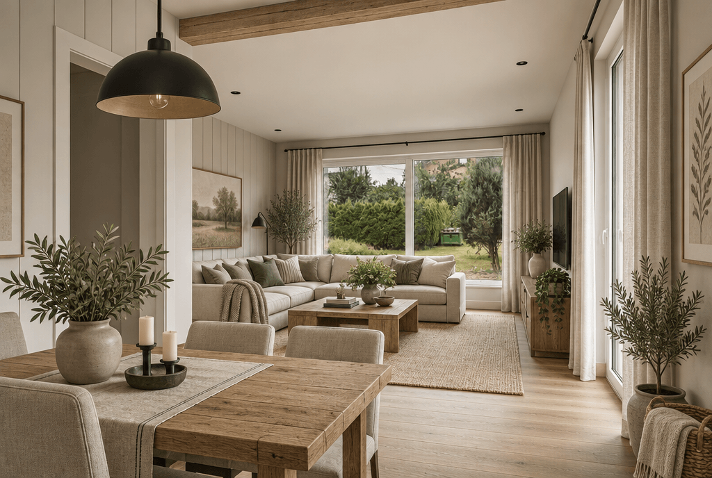 Interior design in Modern Farmhouse style — Living Room by GenRoom AI