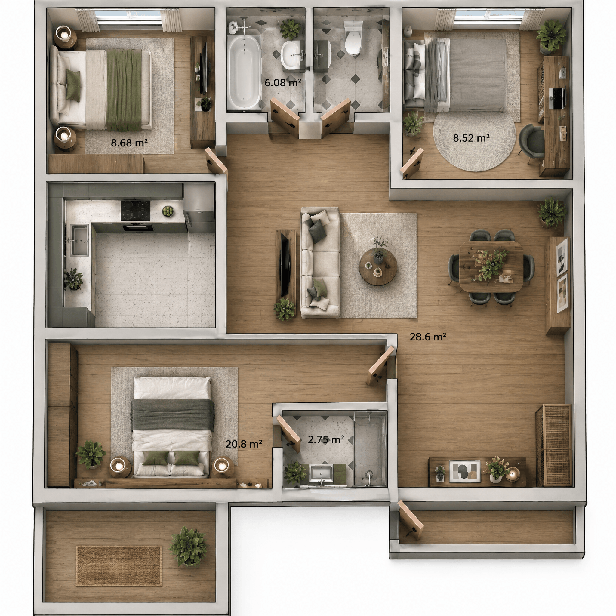 Interior design in Contemporary style — Living Room by GenRoom AI