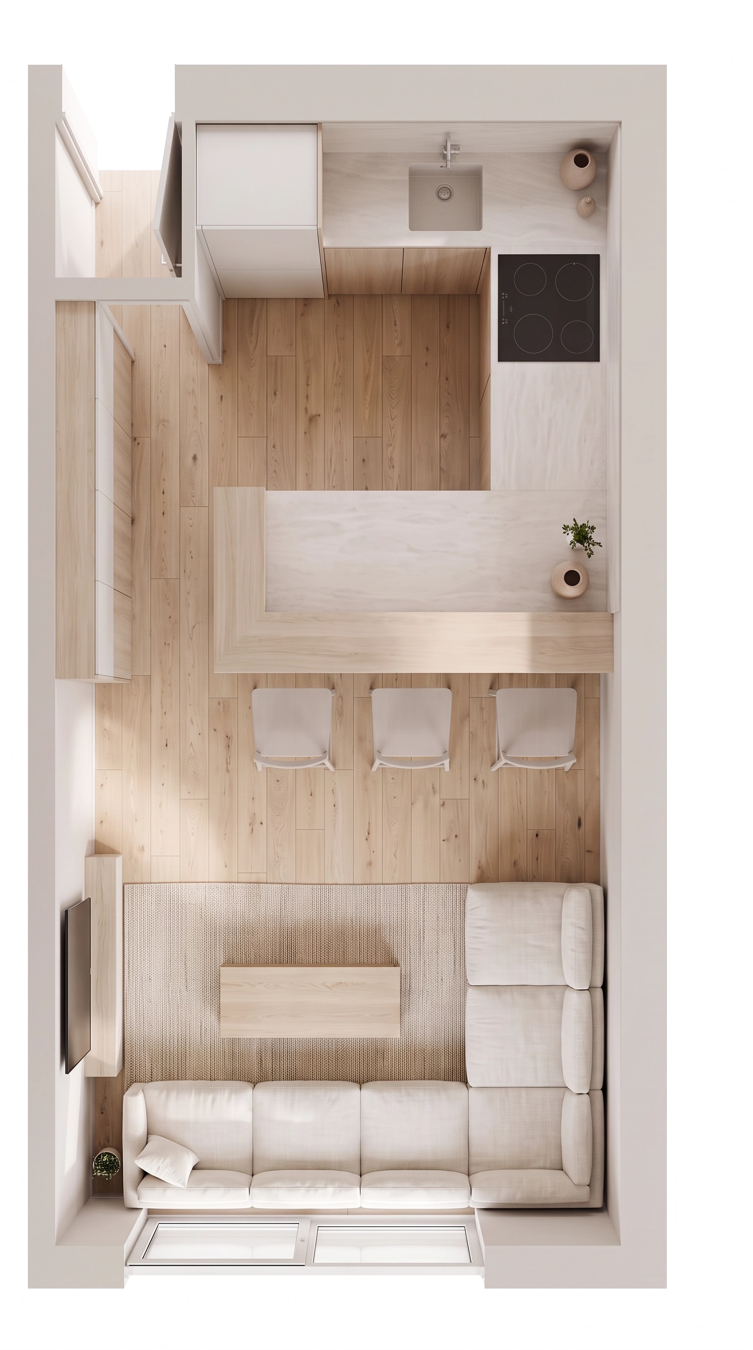 Interior design in Minimalism style — Living Room by GenRoom AI