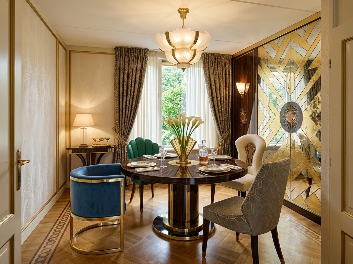 Interior design in Art Deco style — dining_room by GenRoom AI
