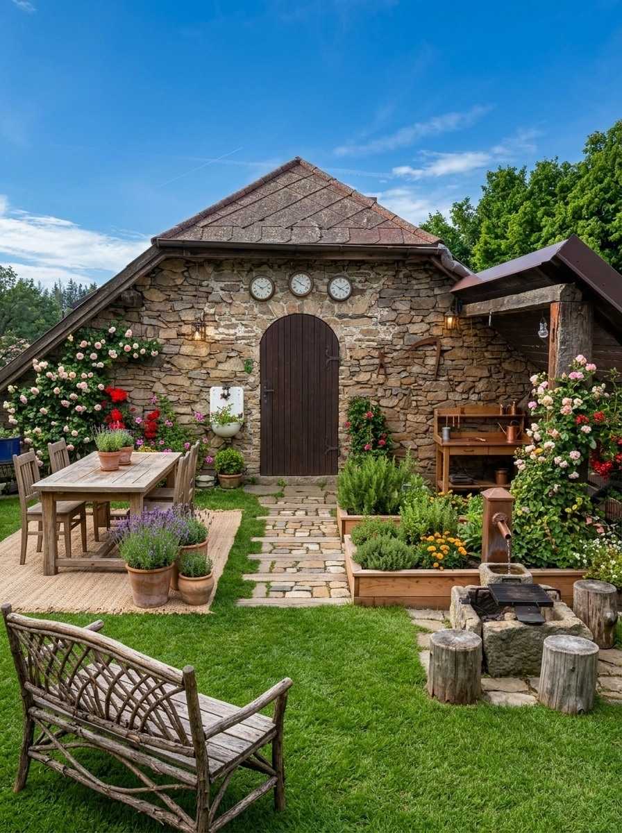 Country Rustic Garden Yard design — yard photo by GenRoom AI