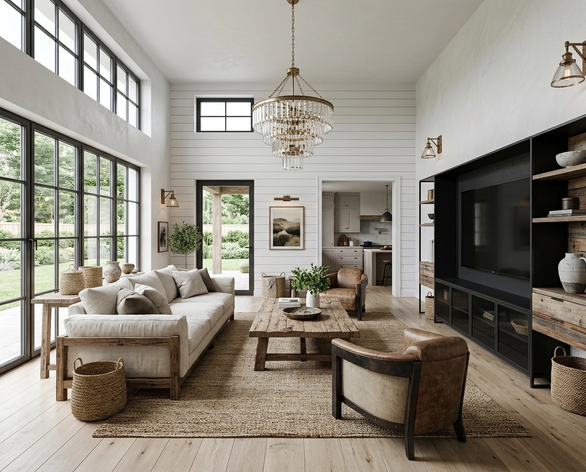 Modern Farmhouse Living Room design — interior photo by GenRoom AI