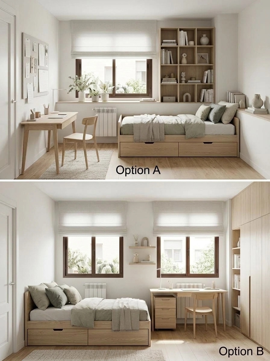 Scandinavian Bedroom design — interior photo by GenRoom AI
