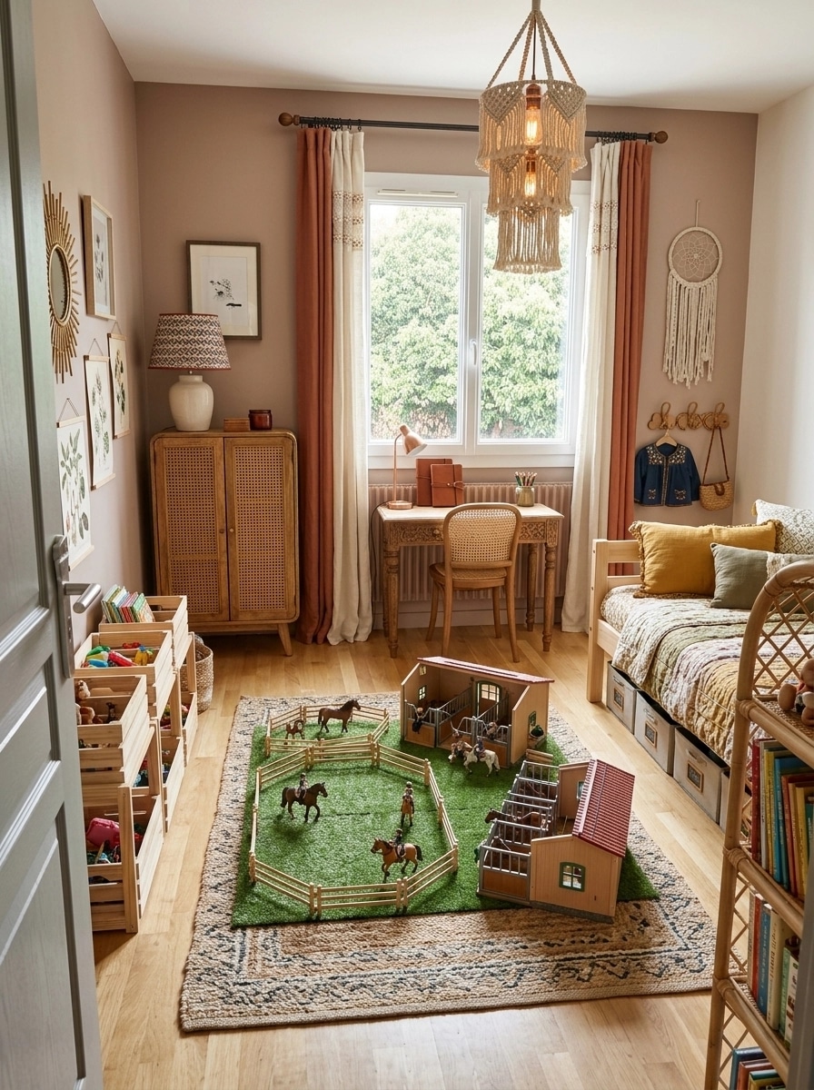 Bohemian Kids Room design — interior photo by GenRoom AI