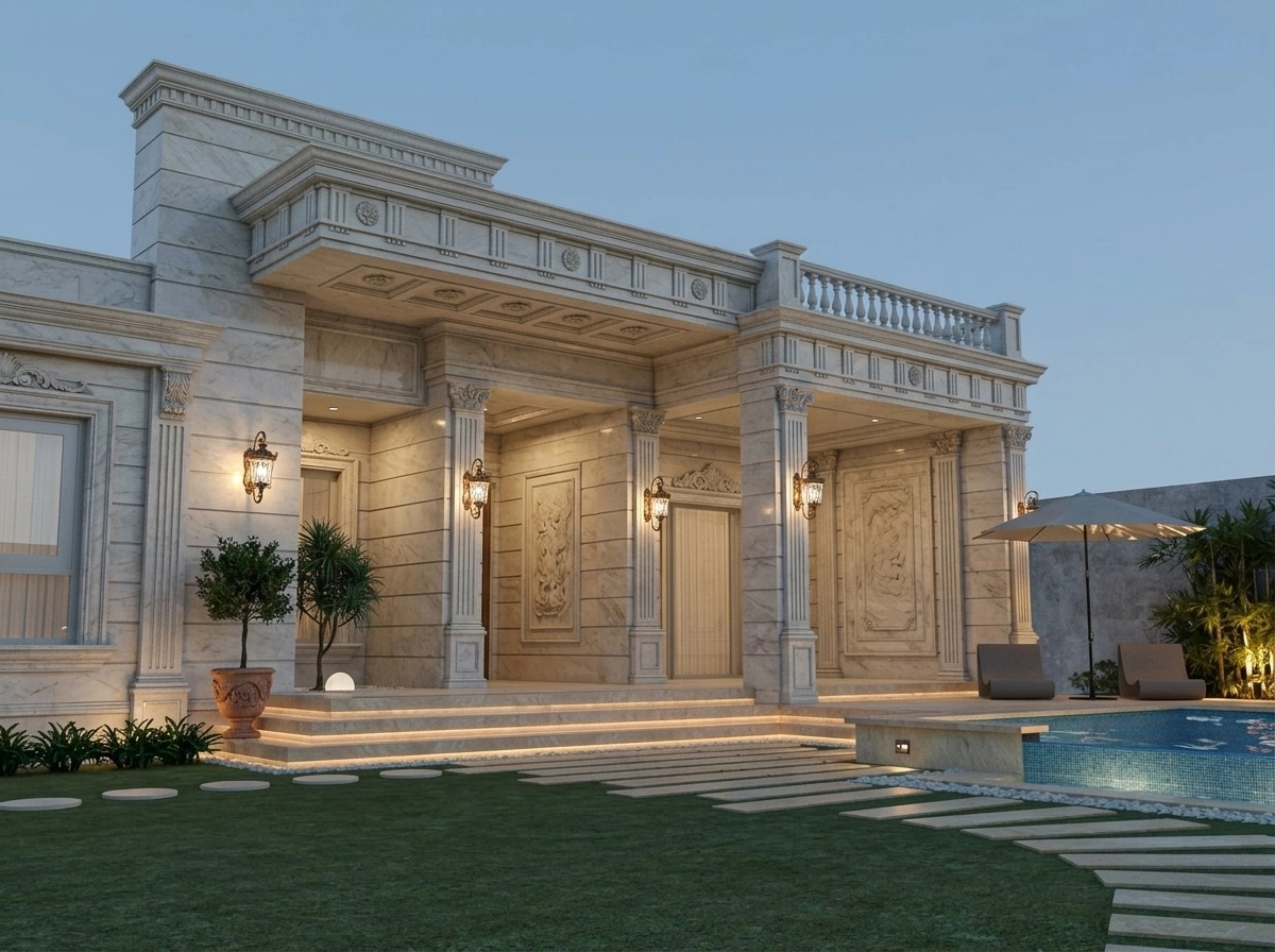 Neoclassic Facade Facade design — facade photo by GenRoom AI
