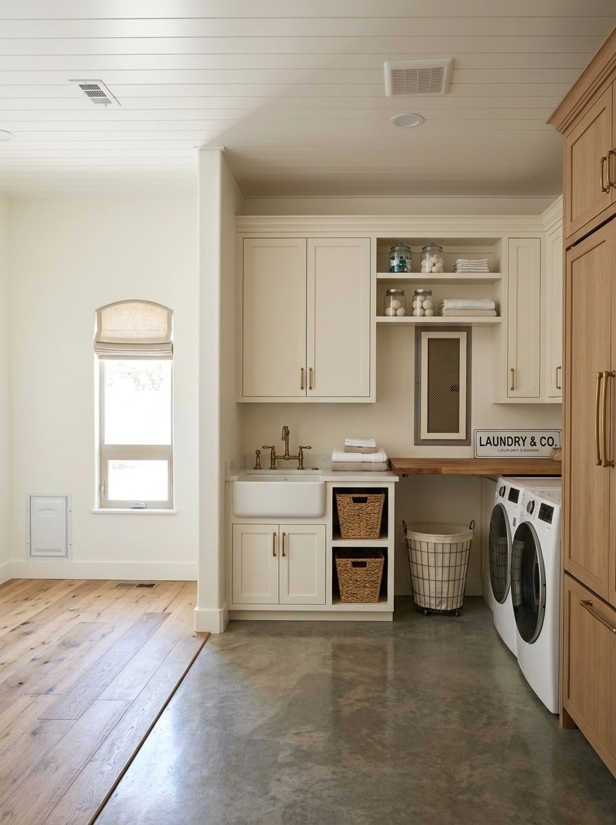 Interior design in Modern Farmhouse style — laundry by GenRoom AI