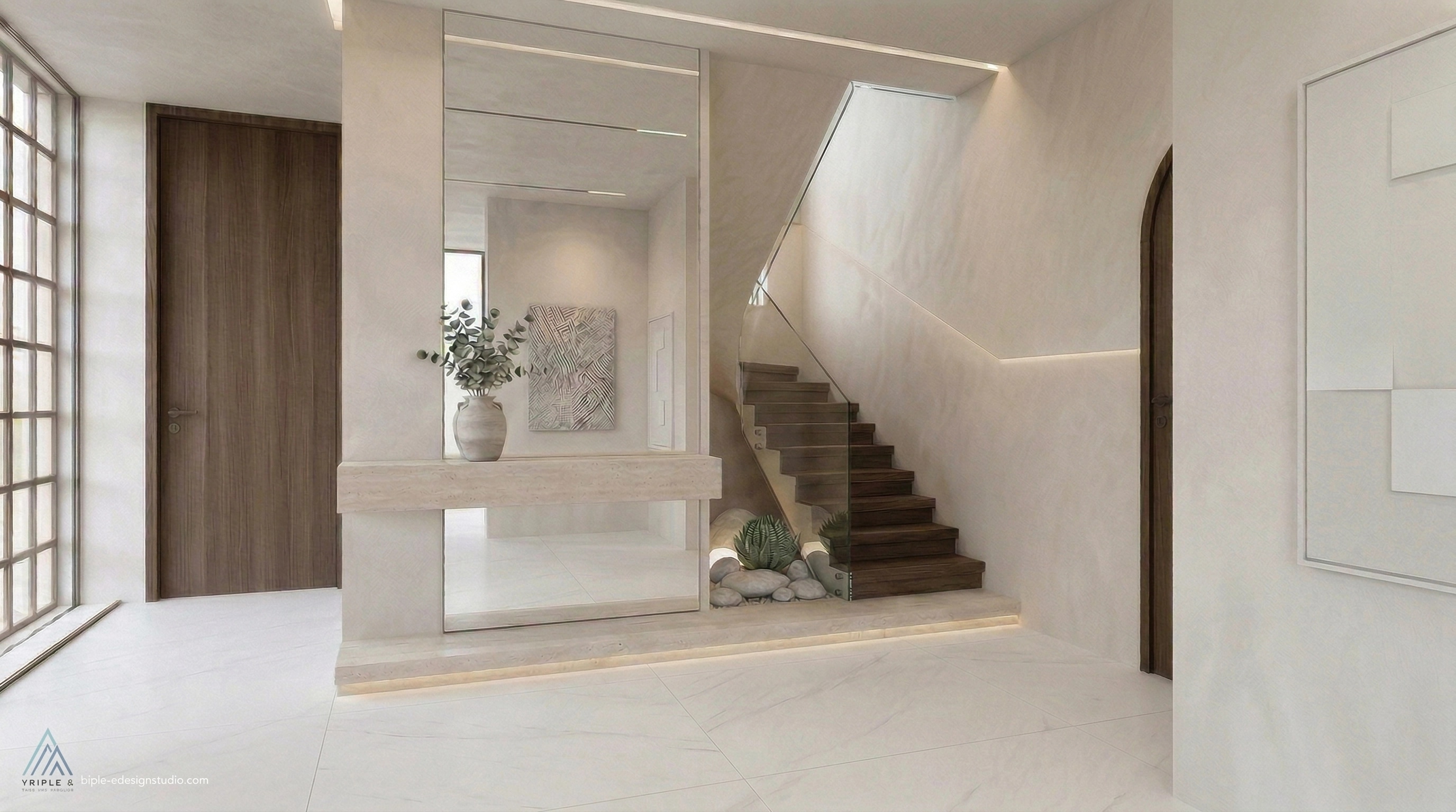 Hallway interior in Minimalism style — photo by GenRoom AI