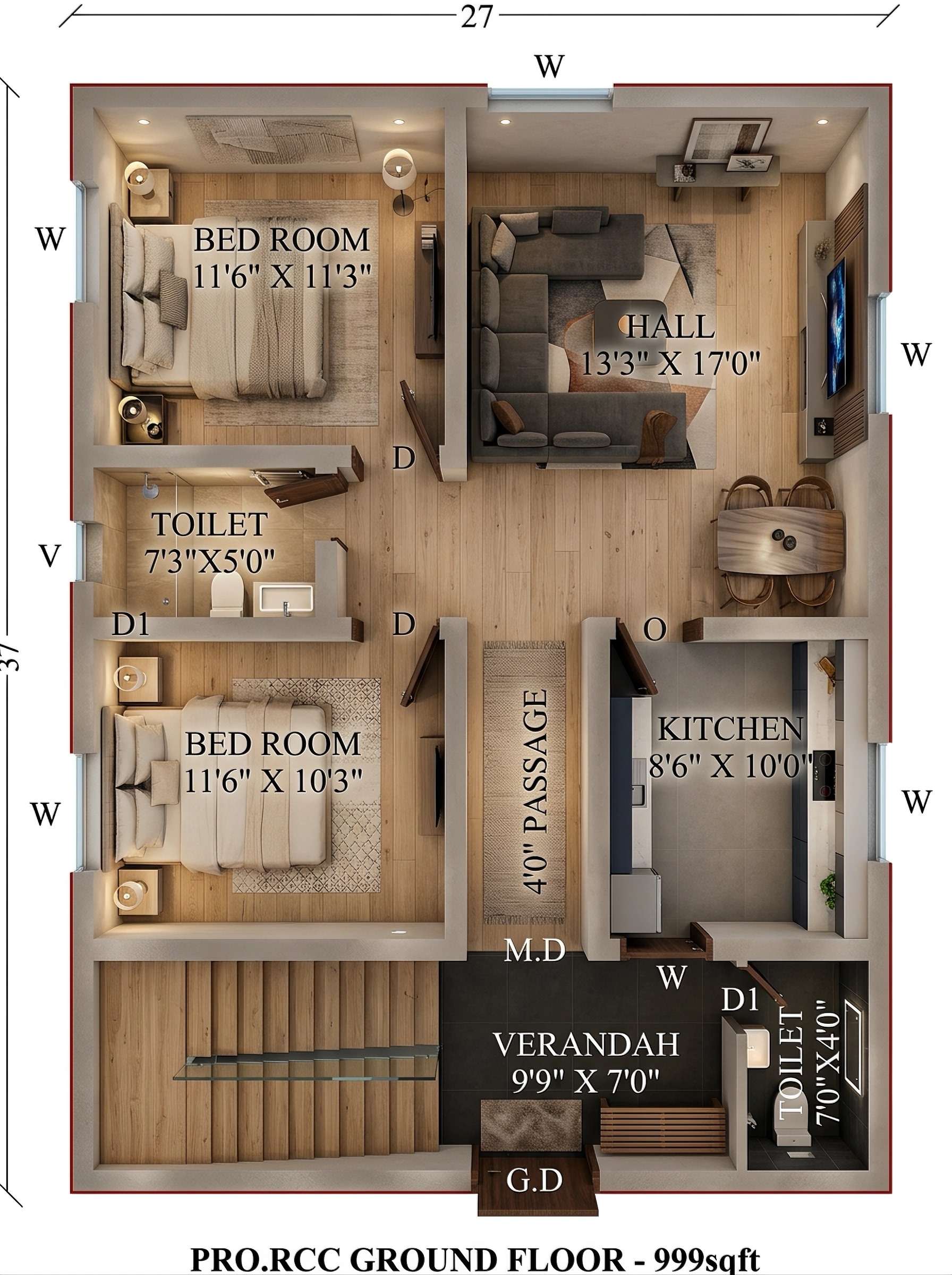 Interior design in Contemporary style — Living Room by GenRoom AI