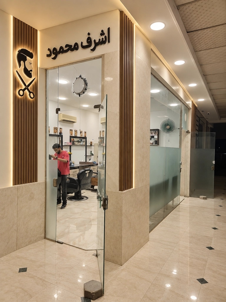 Interior design in Minimalism style — barbershop by GenRoom AI